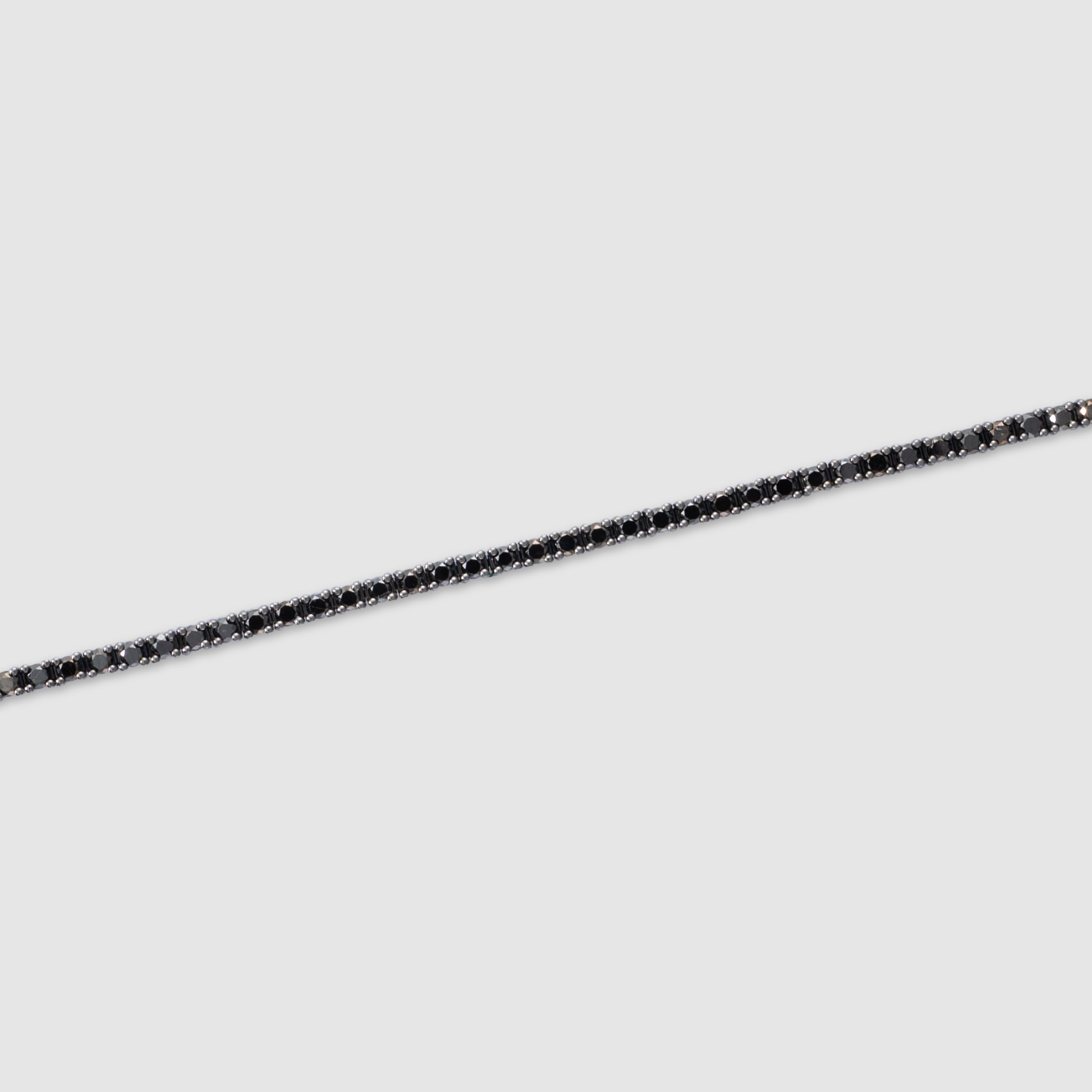 14K black rhodium gold four-prong black diamond tennis bracelet