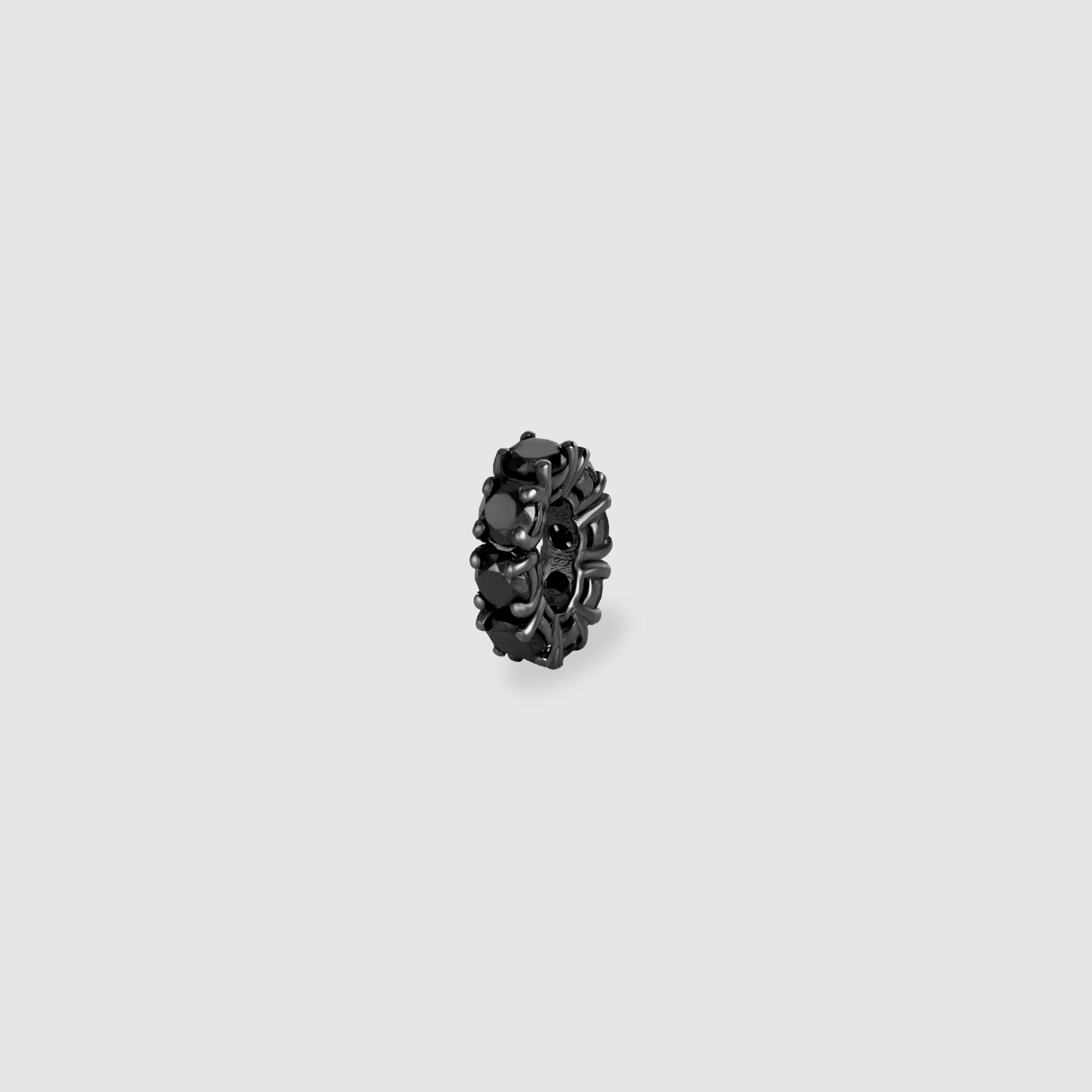 14K black rhodium solid gold eternity charm featuring black diamonds for earrings