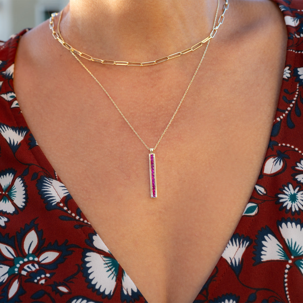 The Riviera Linear Ruby Necklace