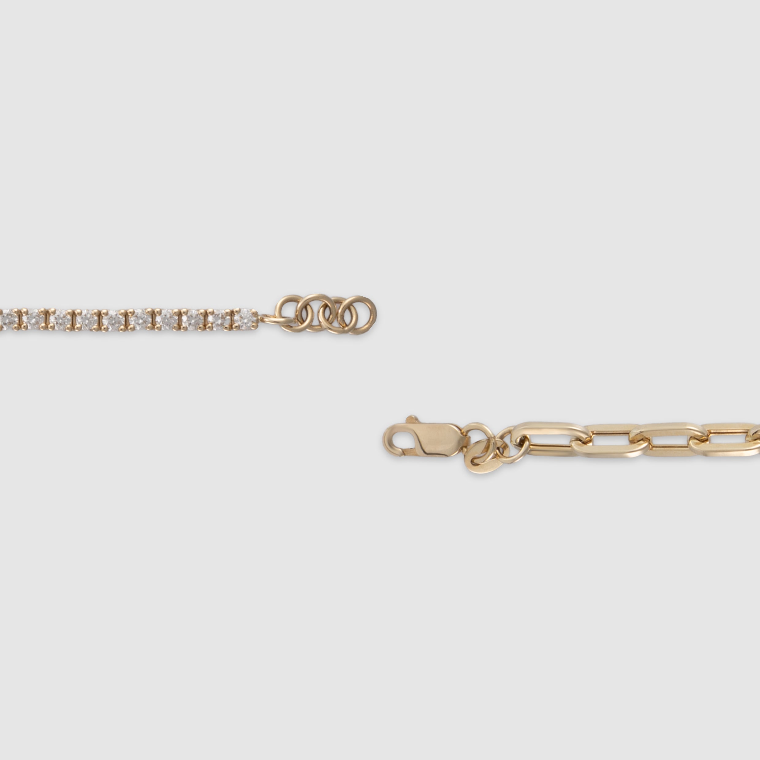 14K yellow gold four-prong diamond half tennis bracelet