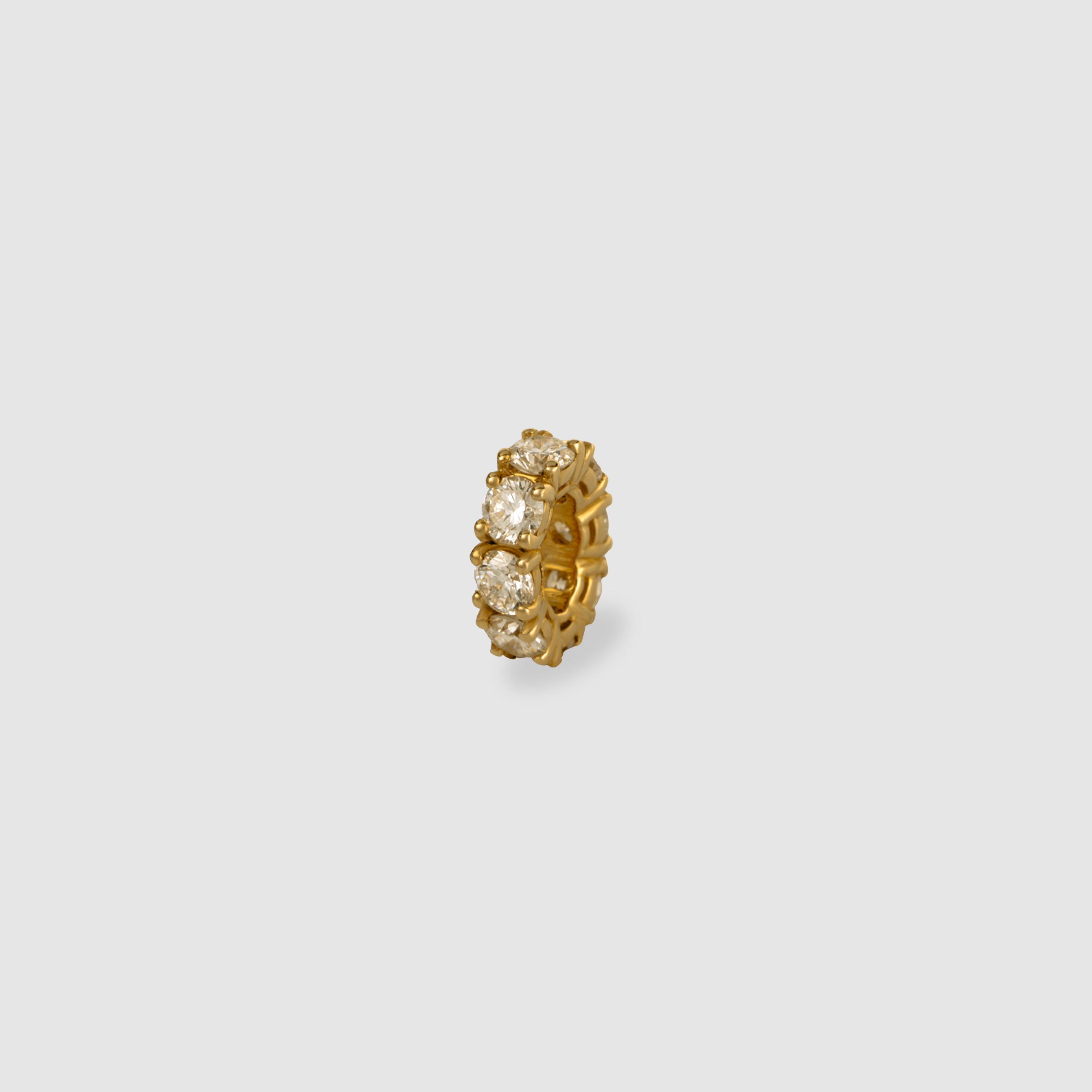 14K yellow gold eternity charm featuring round cut diamonds for earrings