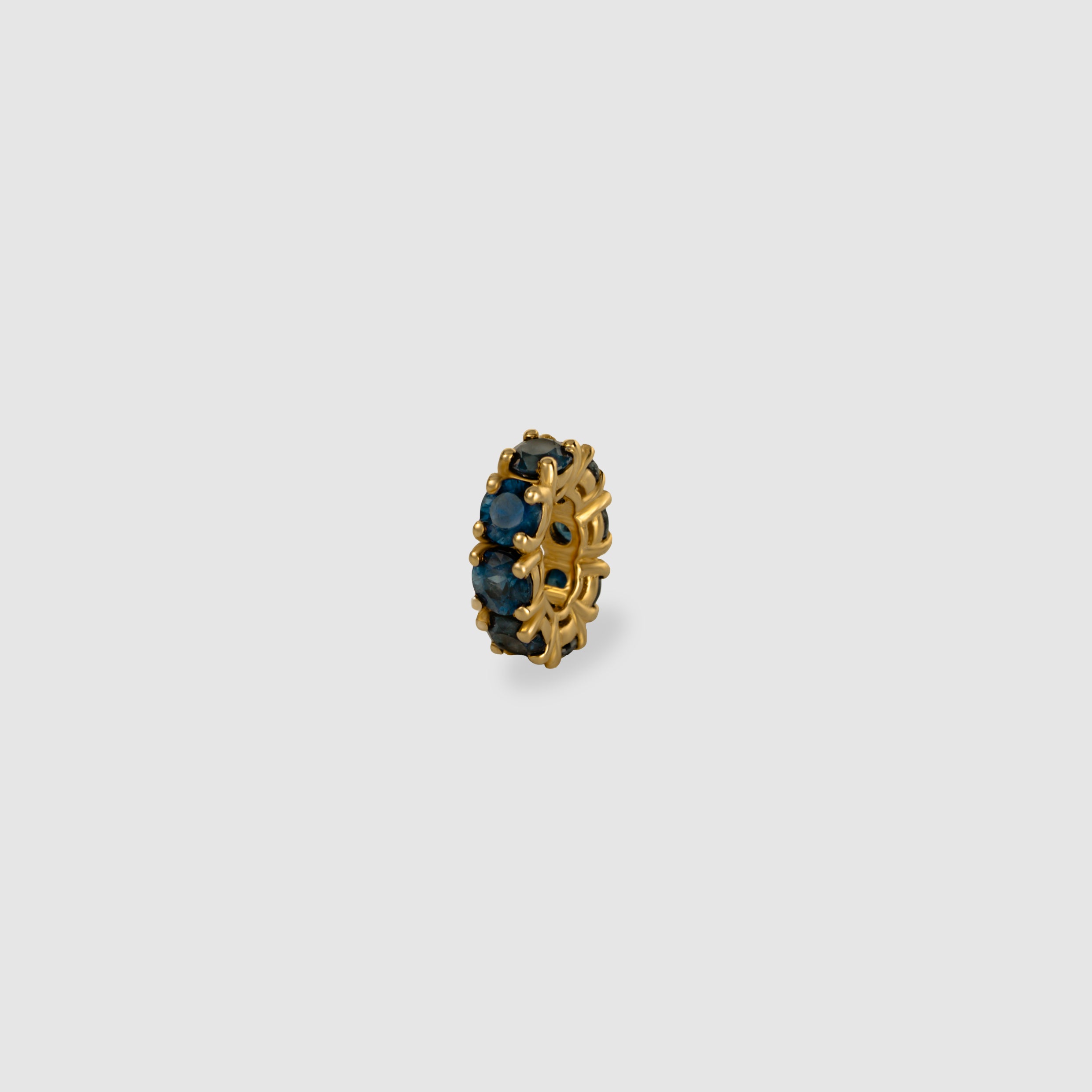 14K yellow gold eternity charm featuring blue sapphires for earrings