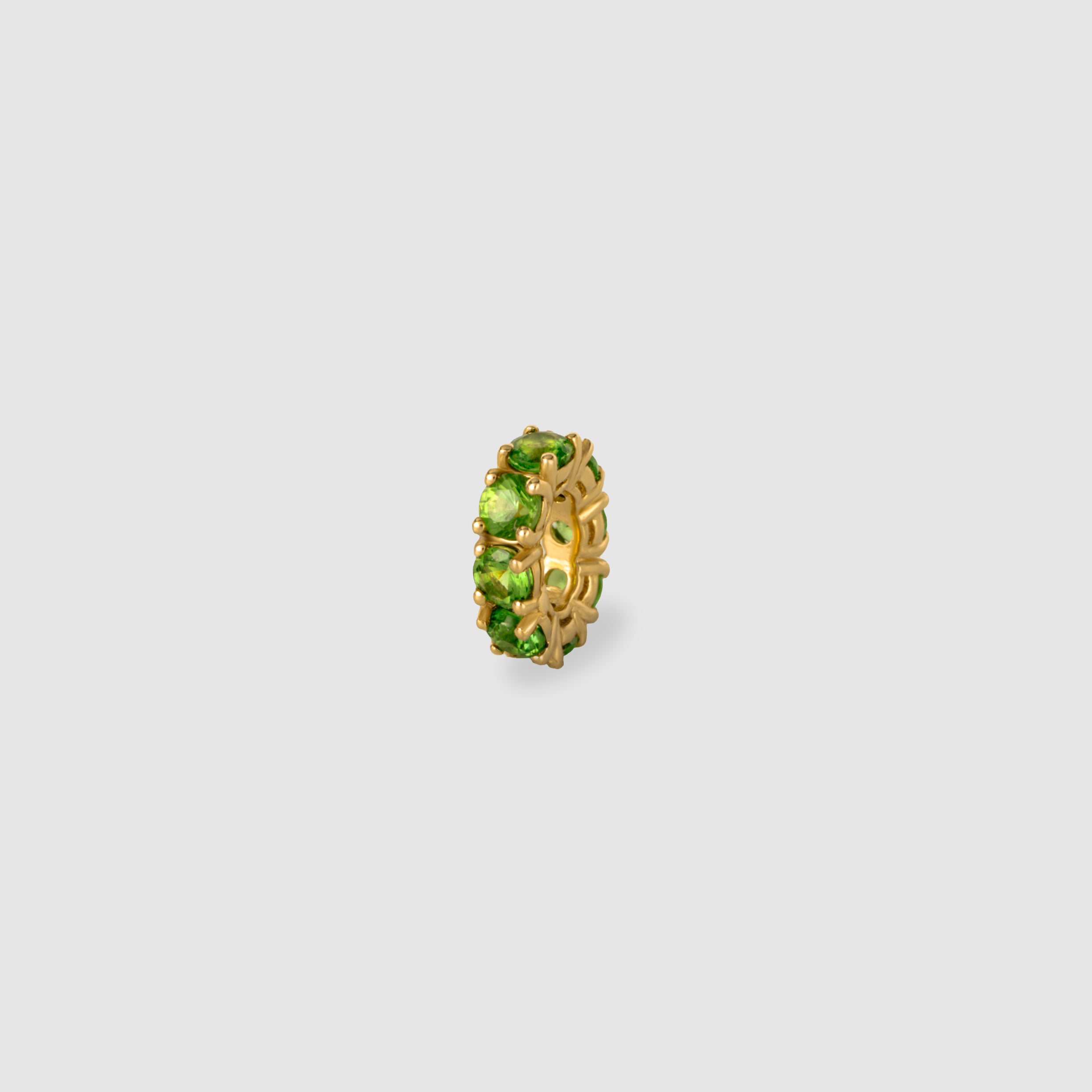14K yellow gold eternity charm featuring emeralds for earrings
